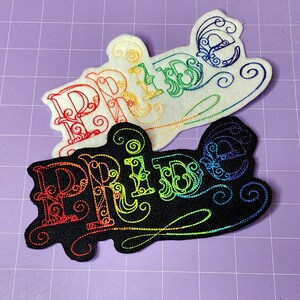 Rainbow Pride Neon Swirling Word Iron on Embroidery Patch - Etsy