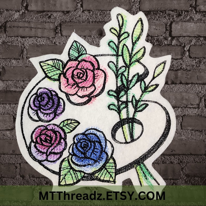Artist Palette Patch Painted Roses Patch Iron on Artist Palette Iron on ...