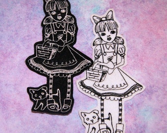 Dorothy and Toto- Wizard of Oz Iron On Embroidery Patch MTCoffinz - Choose Size