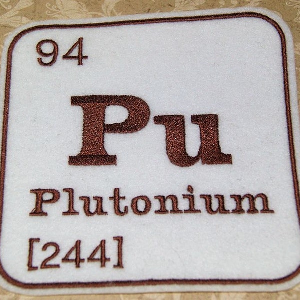 Pu Plutonium Periodic Table Iron On Embroidery Patch MTCoffinz