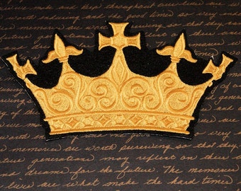 King's Crown Steampunk qualité extra Sew-on Brodé Patch Applique