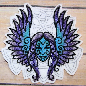Celtic Morrigan Goddess of War -  Iron On Embroidery Patch MTCoffinz - Choose Size
