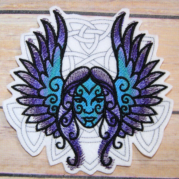 Celtic Morrigan Goddess of War -  Iron On Embroidery Patch MTCoffinz - Choose Size