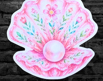 Pink Floral Oyster and Pearl Pink Girly Summer - Iron On Fabric Patch - Choose Size