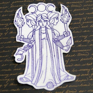 Hecate Greek Goddess Iron On Embroidery Patch MTCoffinz - - Choose Size / Color