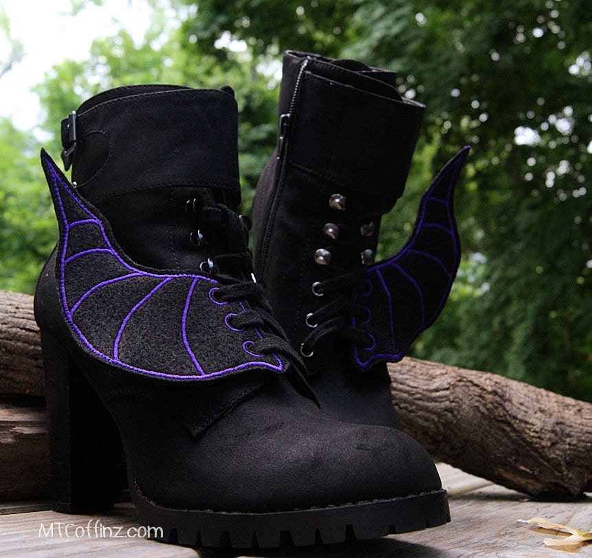 Inspired by Maleficent Purple Horns Embroidered Shoe Wings - Etsy