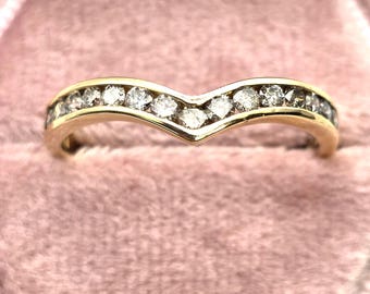 10K Yellow Gold Diamond Chevron Anniversary Band (st - 4741)