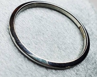 18K White Gold Simple Band or Stacking Ring (st - 3458)