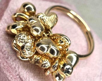Anillo de corazón flotante abullonado en oro de 14 quilates (st - 4463)