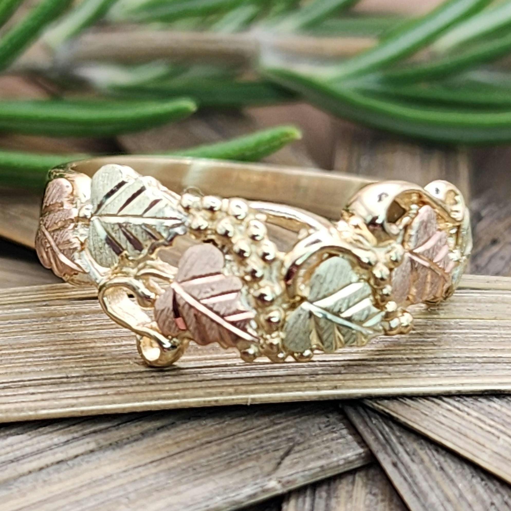 10K Black Hills Gold Ring With Leaves and Grapes st 4087 Etsy