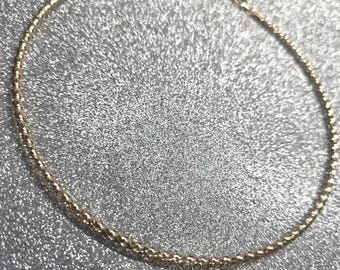 Cadena de malla de oro amarillo de 14 quilates con extensor (st - 4461)