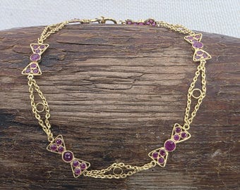 18K Yellow Gold Ruby Bow-Tie Bracelet (st - 4685)