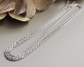 14K White 22 Inch Diamond Cut Gold Rope Chain (st - 3956)