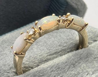 14k Gold Vintage Marquise Cut Opal Ring (st - 4859)