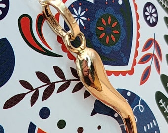 Dije de cuerno italiano en oro amarillo de 14 quilates (st - 4022)