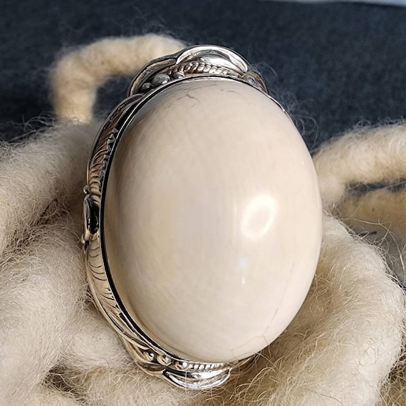 Sterling Silver Handcrafted Bone Statement Ring (… - image 10