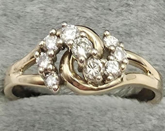 14K Yellow Gold "S"  Diamond Ring (st - 4860)