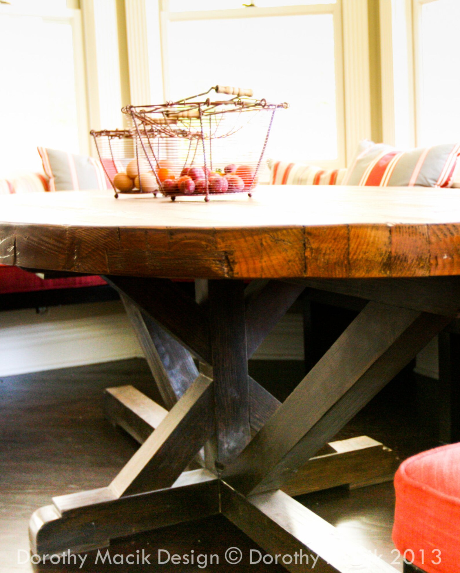 Custom Butcher Block Strip Oval Wood Dining Table from Etsy