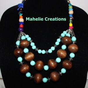 Statement beaded necklace, chunky beaded necklace, big bold necklace, bib necklace, ethnic necklace, tribal necklace, boho necklace