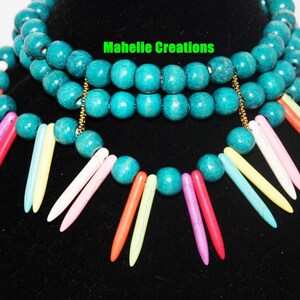 Statement Necklace Choker, Tribal Necklace, Ethnic Necklace, Necklace, Chunky Beaded Necklace, Choker Beaded Necklace, Hand Made