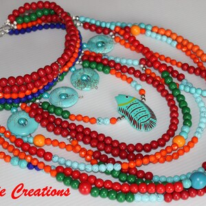 Handmade Tribal Wood Necklace, Ethnic Beaded Necklace, African Inspired Necklace, Afrocentric Jewelry, Multilayer Choker Necklace