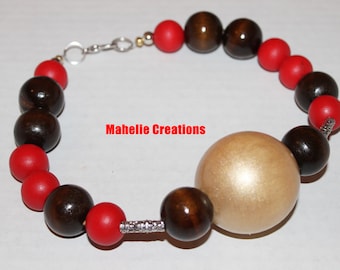 Big bold chunky necklace, oversized wood bead necklace, statement beaded necklace, tribal necklace, ethnic necklace, african style necklace