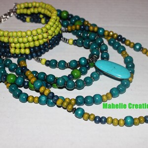 Statement Necklace Choker, Tribal Wood Necklace, Big Bold Chunky Necklace, African Tribal Necklace, Ethnic Choker Necklace, Handmade