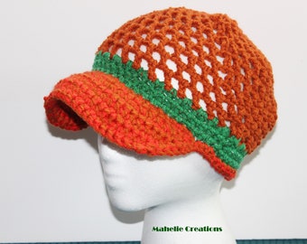 Handmade Colorful Crochet Baseball Cap, Crochet Baseball Hat