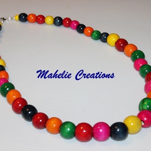 Handmade Colorful Necklace, Statement Necklace Chunky, Big Beaded Necklace, Long Necklace Boho, Large Bead Necklace