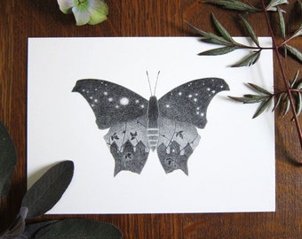 Starry sky butterfly - 5x7 print