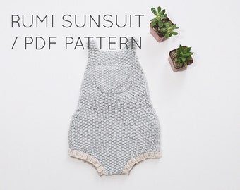 Rumi Sunsuit PDF Download// Baby Romper Onesie Breipatroon - Babybreipatronen - Gemakkelijke breipatronen