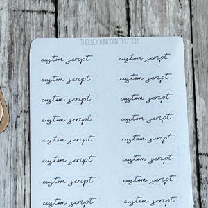 Custom Script Stickers, Personalized Stickers, School Stickers, Script Planner Stickers, Custom Word Stickers, Functional Stickers, Labels