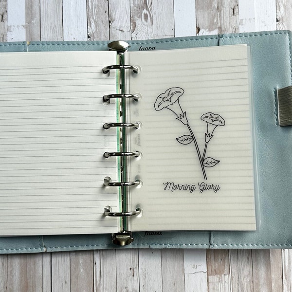 Birth Month Flower Planner Dashboard, Vellum Planner Dashboard, Birth Flower Vellum Inserts, Personal, A5, Pocket, Planner Birth Flower Gift