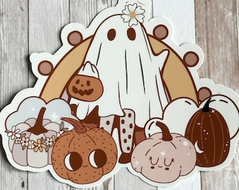 Cute Halloween Ghost Planner Sticker, Spooky Fall Decor