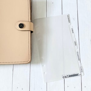 Clear Velum Planner Dividers, Custom Tabbed Vellum Planner Dividers, Planner Tab Dividers, Personal Size, A5, Pocket Size, Personalized Tabs