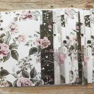 Rose Quartz Monthly Tabbed Planner Dividers, Monthly Planner Dividers, Monthly Dividers, Happy Planner Dividers
