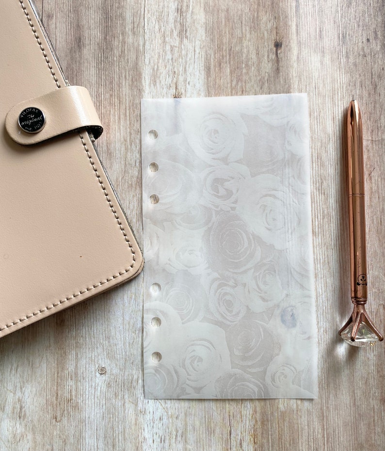 Vellum Roses Planner Dashboard Clear Vellum Planner Etsy