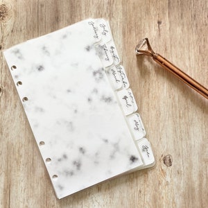 Marble Monthly Dividers| Marble Tabbed Planner Dividers| Monthly Planner Dividers| Planner Accessories| Planner Tab Dividers