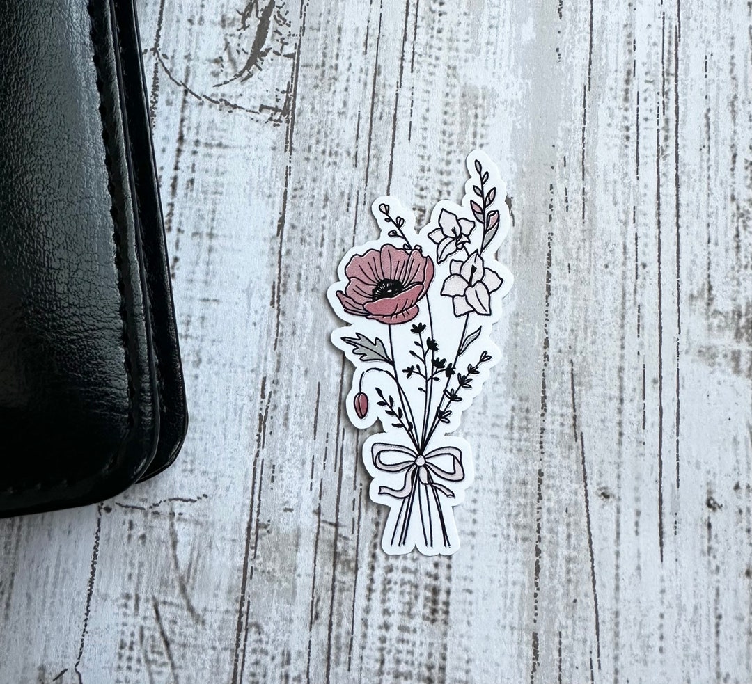 Birth Month Flower Sticker, Birth Month Flower Decal, Coquette Birth ...