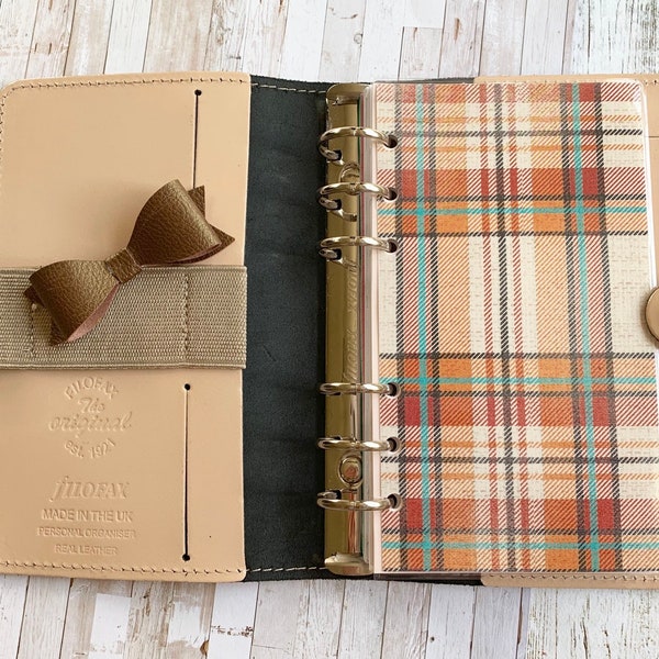 Fall Plaid Planner Dashboard, Planner Accessory, Filofax Personal Size, A5, Pocket Size Dashboard, Fall Dashboard