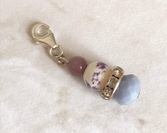 Light Purple Flower Bead Planner Charm / Midori Charms/ Planner Charms/ Travelers  Notebook Charm