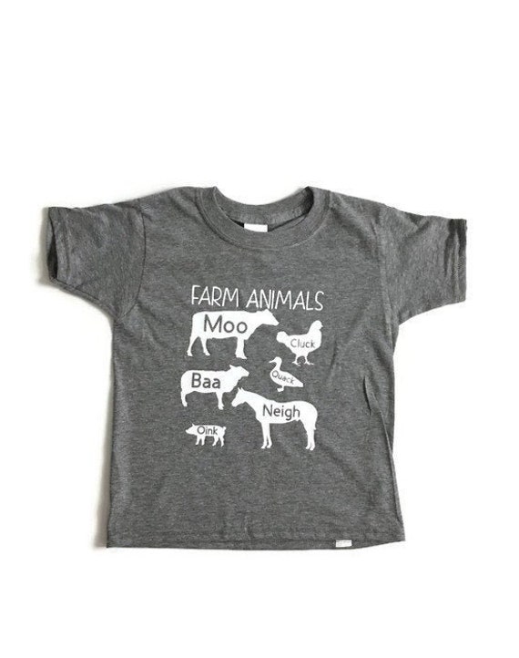 Kids Graphic Tee Farm Animal Sounds Toddler Shirt Kids - Etsy