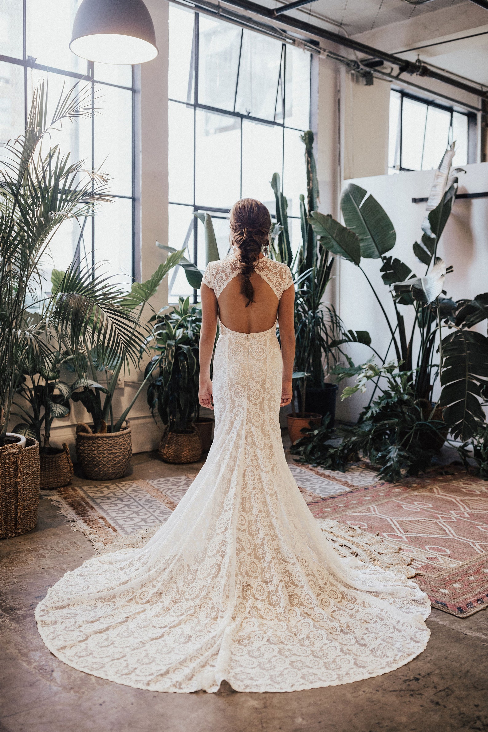 Ivory Lace Bohemian BACKLESS WEDDING GOWN. Simple and Elegant - Etsy