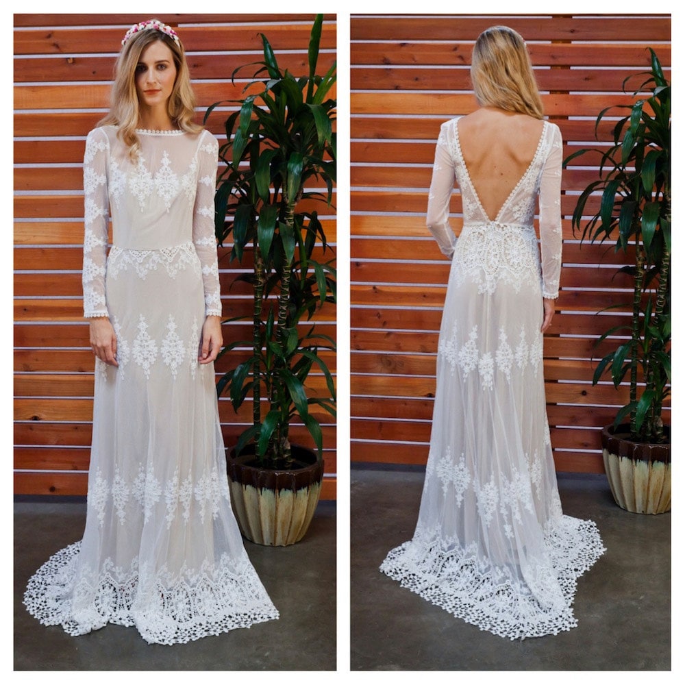 Dreamersandlovers Lace Wedding Dress - Bohemian - Fleuretta Lace