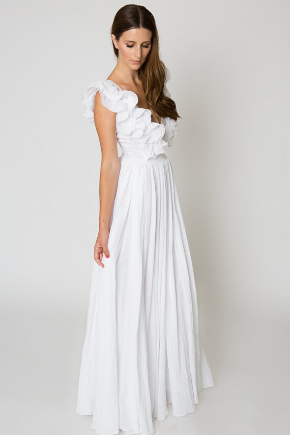 white gauze beach dress