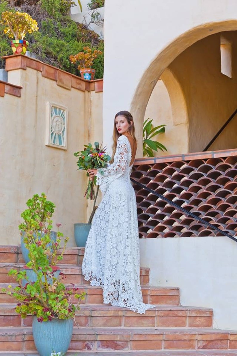 Crochet Open Back Wedding Dresses