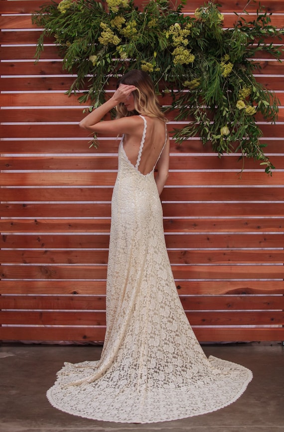 low backless wedding dress