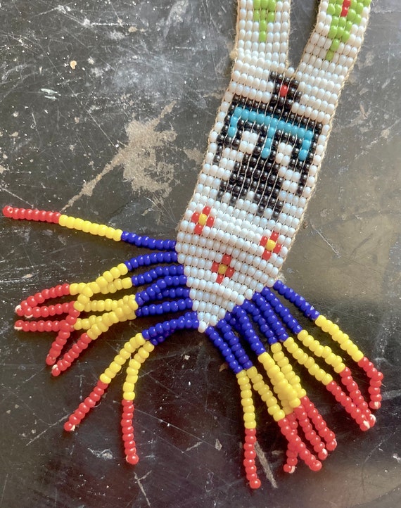 Vintage Native American Beaded Necklace, Tribal N… - image 2