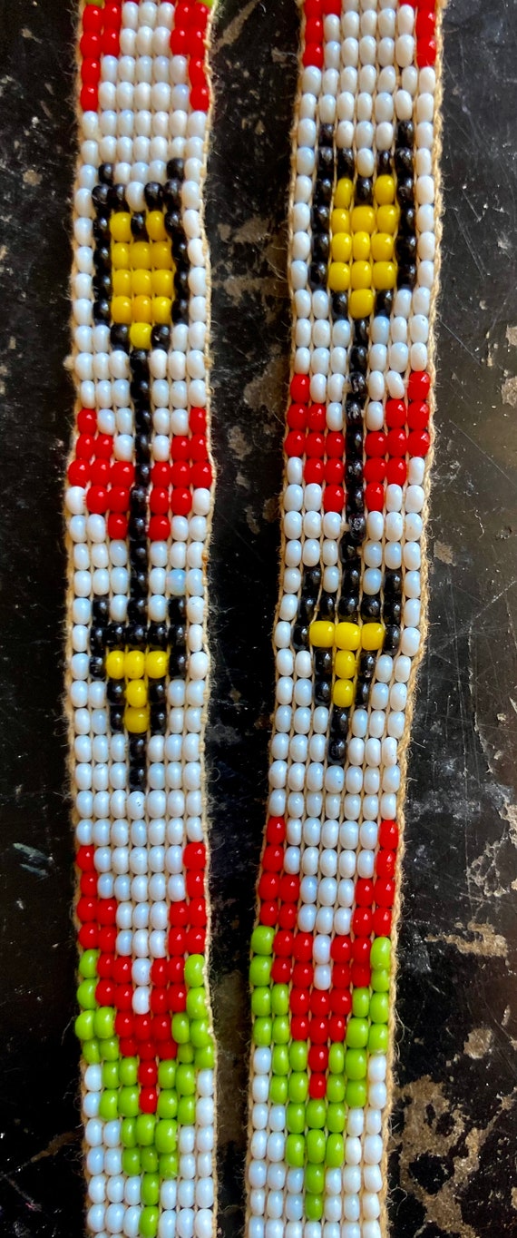 Vintage Native American Beaded Necklace, Tribal N… - image 3