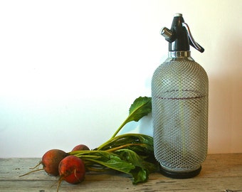 Large Collectible Vintage 1950s Czech Seltzer Bottle, Soda Siphon, Mid Century, Retro